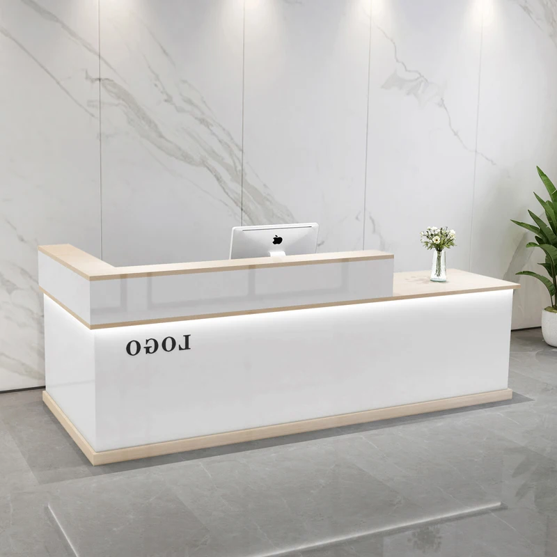 Counter Reception Table Minimalist Furniture Aesthetic Hairdressing Church Customer Center Desk Long Decor Empfangstheke Service