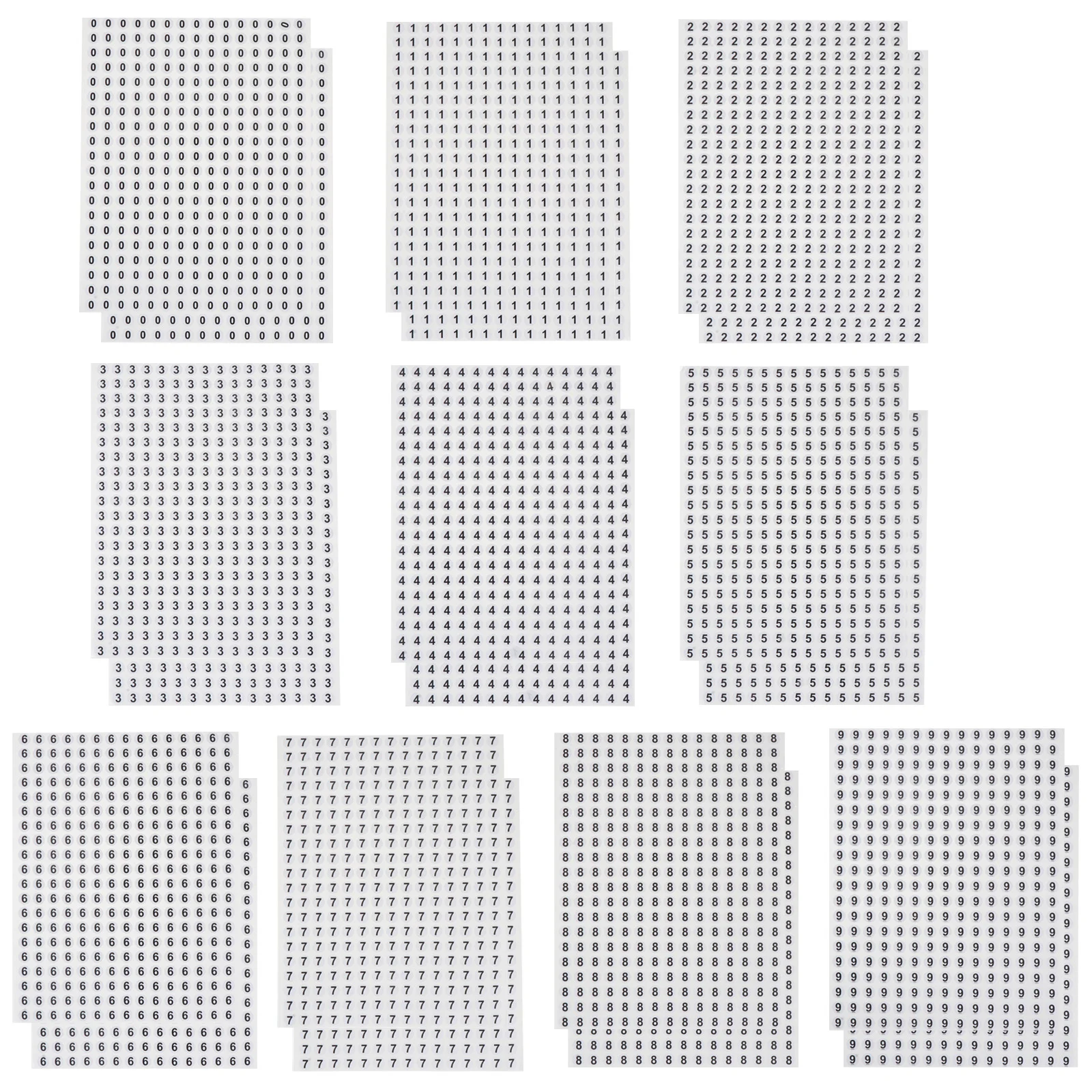 6000 Pcs Stickers Round Serial Number Self-adhesive Paster Nail Storage Paper Room Office