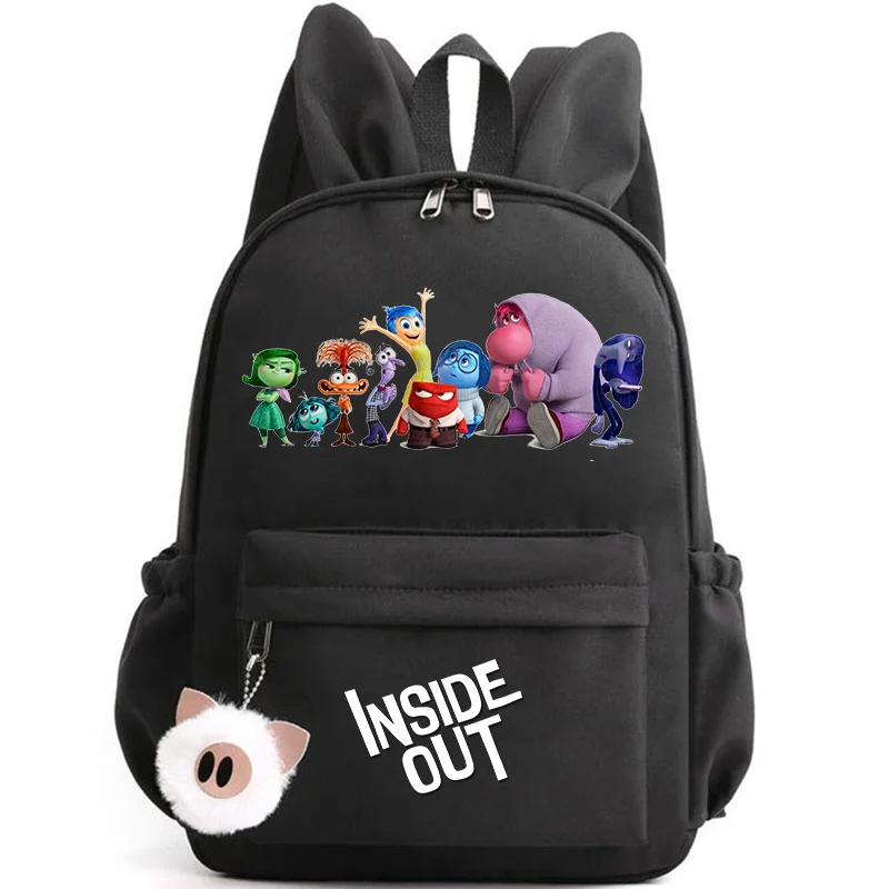 Disney Inside Out Cute Backpack for Girl Boy Student Teenager Rucksack Women Casual School Bags Travel Rabbit Ears Mochila