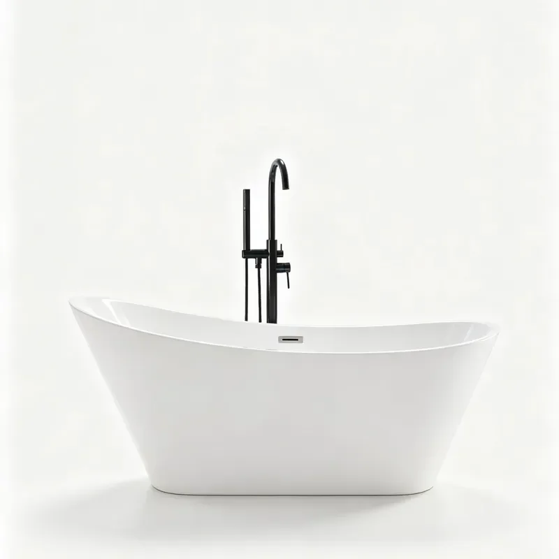 Freestanding Acrylic Deep Soaking Tub for Adults Seamless Integrated Design Home Hotel Bathroom Use