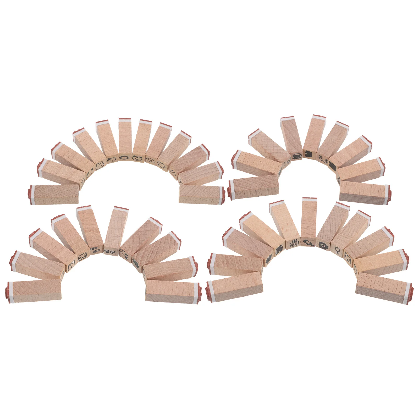 42 個のかわいい動物ゴムスタンプ木製スタンプセット子供用クリスマス DIY 文具プランナージャーナルスクラップブッキング用品木材