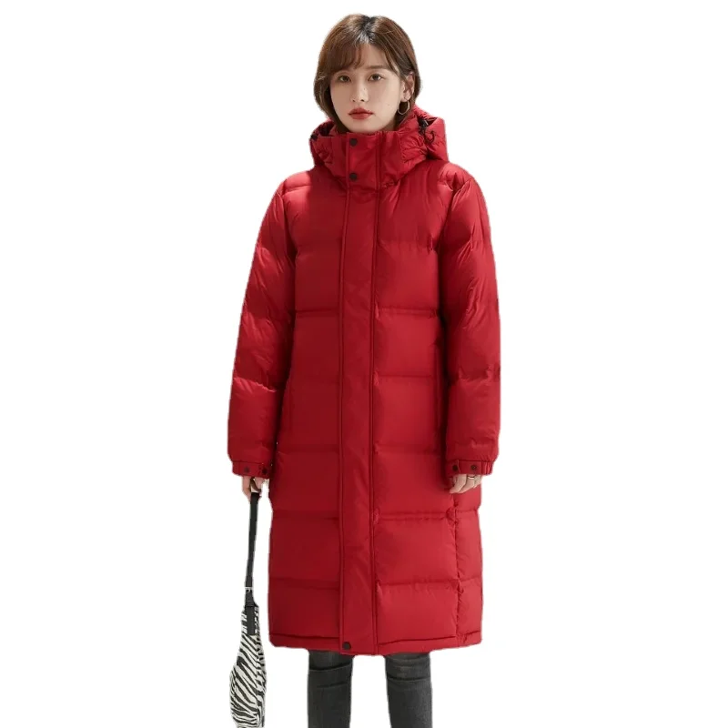 ผู้หญิงยาว Quilted Coat ถอดออกได้แขนยาวเสื้อปักเป้าหนาเบาะคนรักฤดูหนาวลงเสื้อแจ็คเก็ต Warm Outerwear