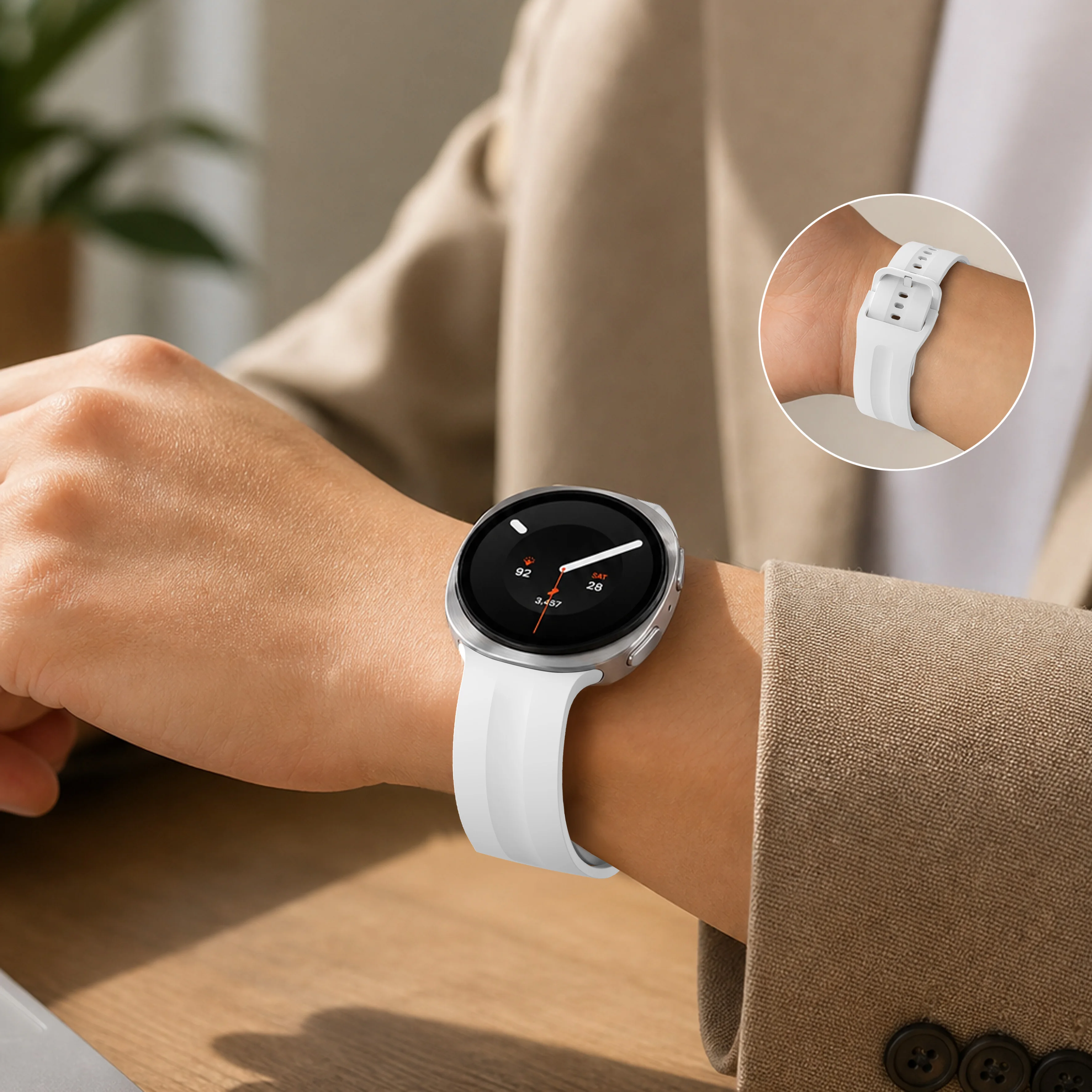 Silikonarmband für Samsung Galaxy Watch 9 8 44mm 40mm Taktisches Armband Watch8 Classic 46mm Armband mit klassischer Schnalle – Detail 6