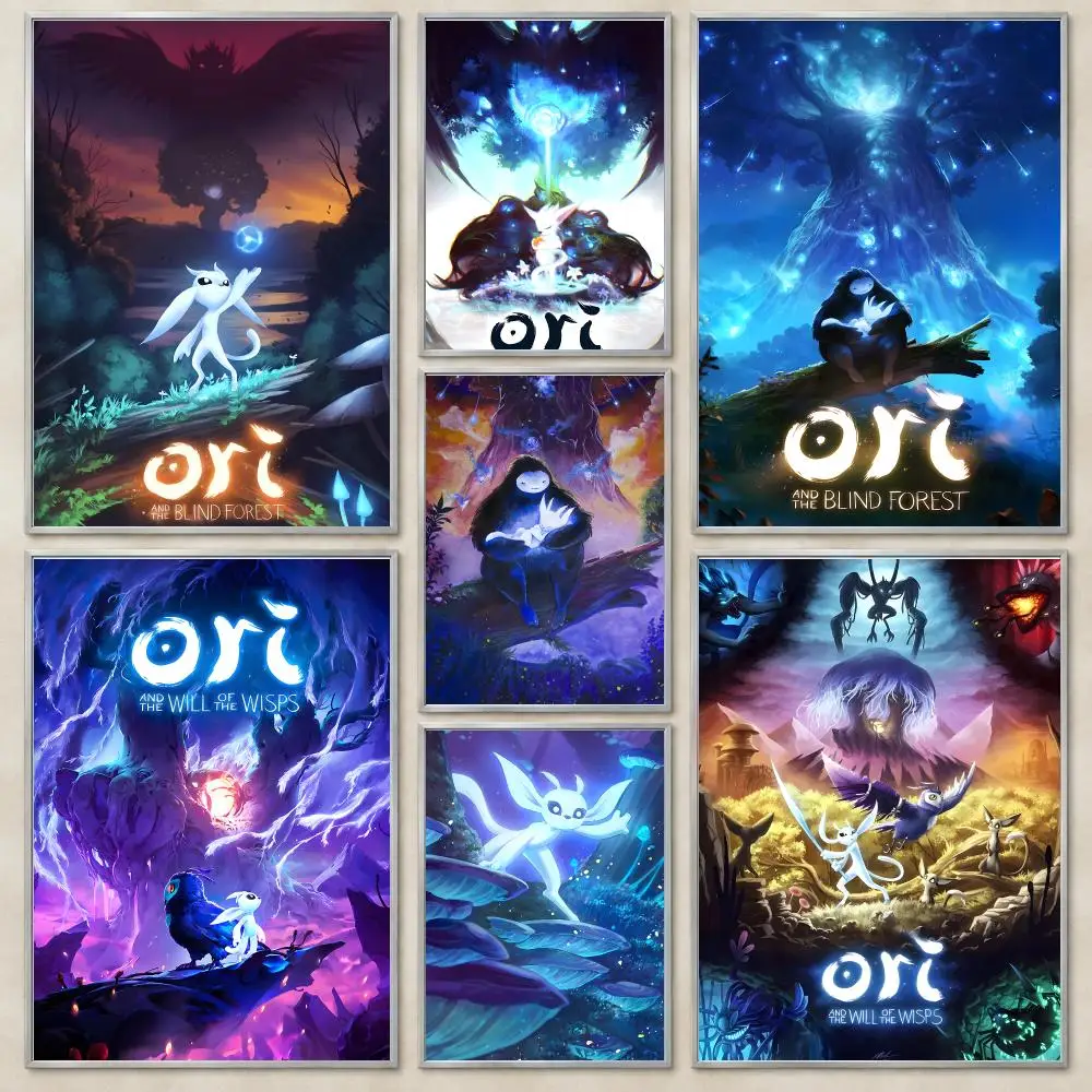 Serene Fantasy Game O-Ori And The Blind Forest Poster Self-Adhesive Wall Art HD Print For Dorm Teen Room Decor Gift