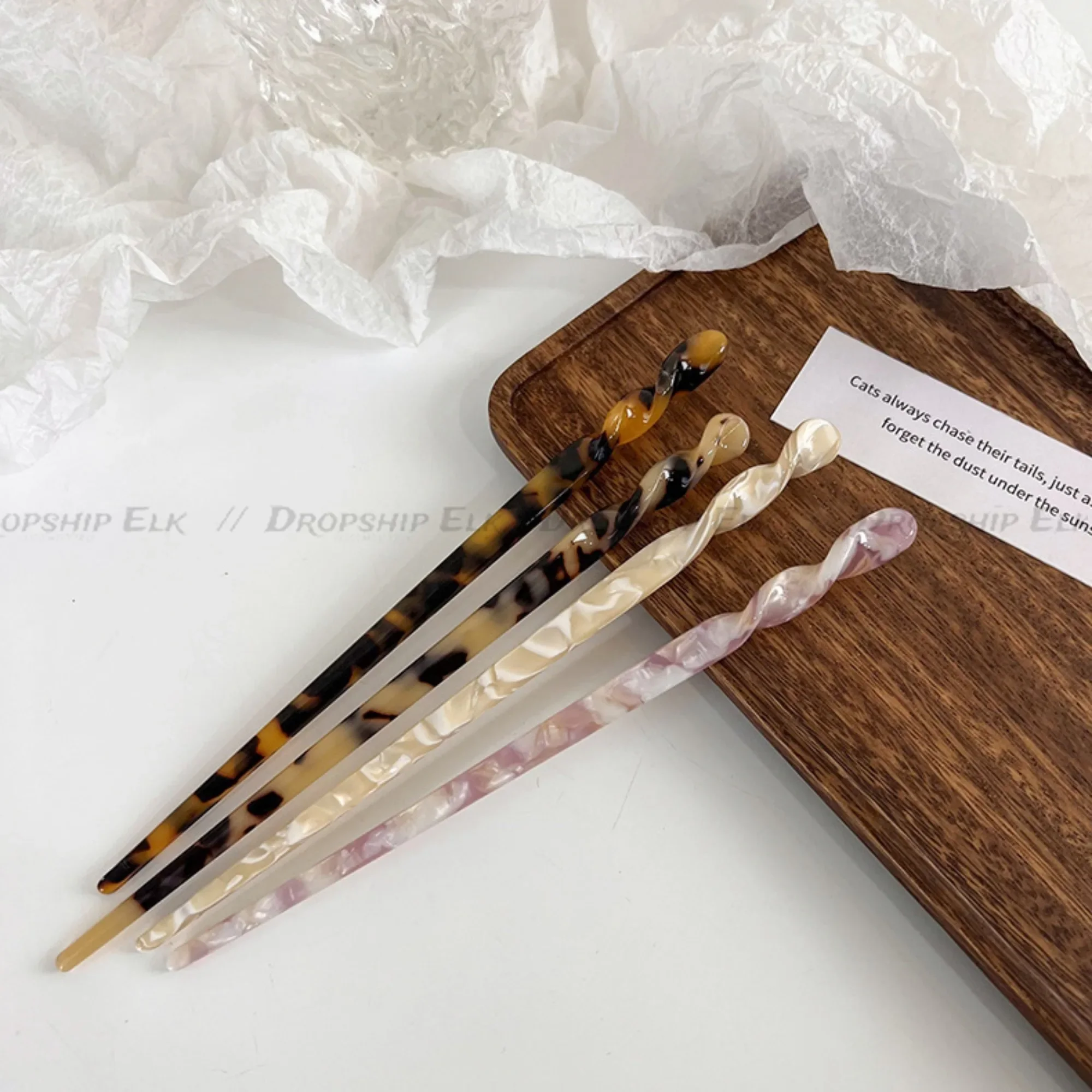 Jepit rambut gaya China mode jepit rambut wanita sumpit asetat antik Aksesori penata kecantikan gadis perhiasan pernikahan