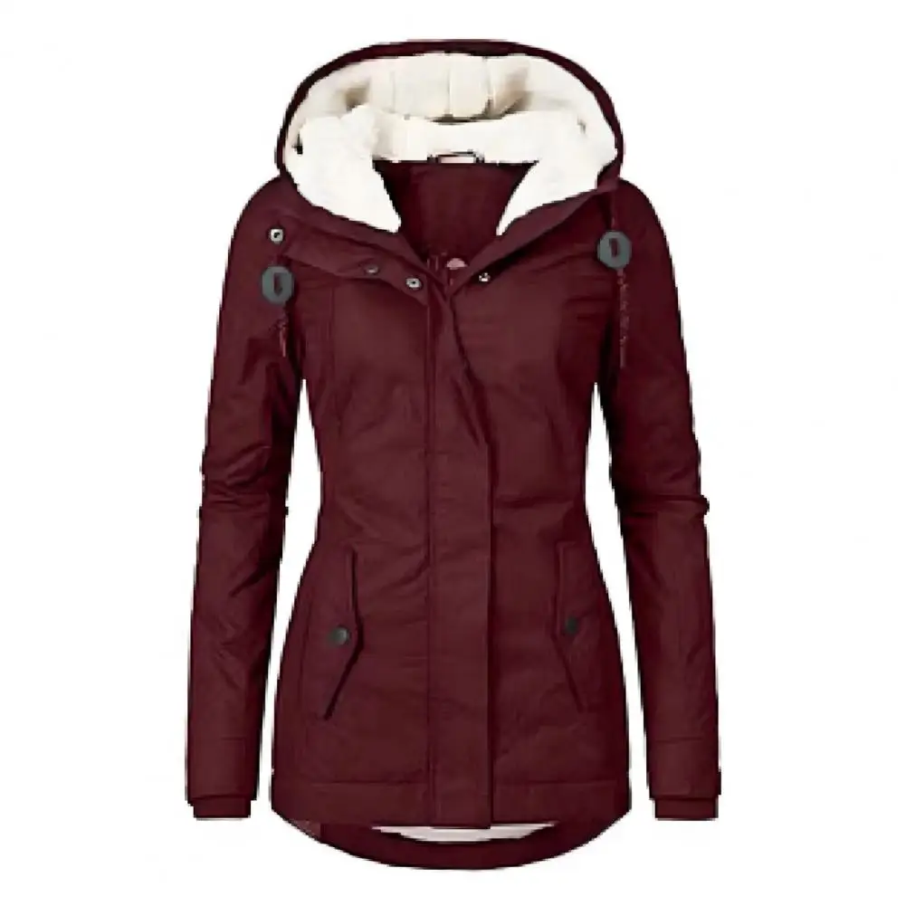 Women Coat Solid Color Fleece Warm Lady Coat Casual Winter Jacket Women's Clothing For Outdoor