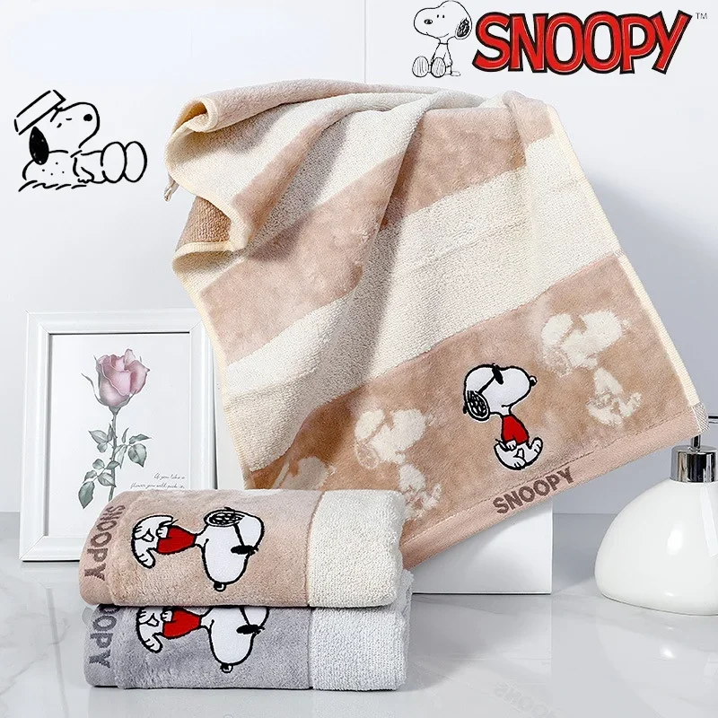 Snoopy Towel Cartoon Animation Cotton Thick Face Towel Boys Girls Absorbent Soft Towels Cute Simple Couple Type Comfortable