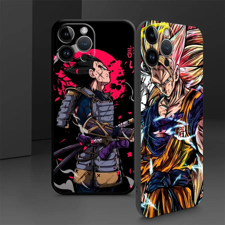 Funda para iPhone 7 8 13 12 11 17 Pro Max 15 16 14 Plus 17Air XR XS Max cubierta de teléfono suave negra DragonS BallS Son Goku Beerus