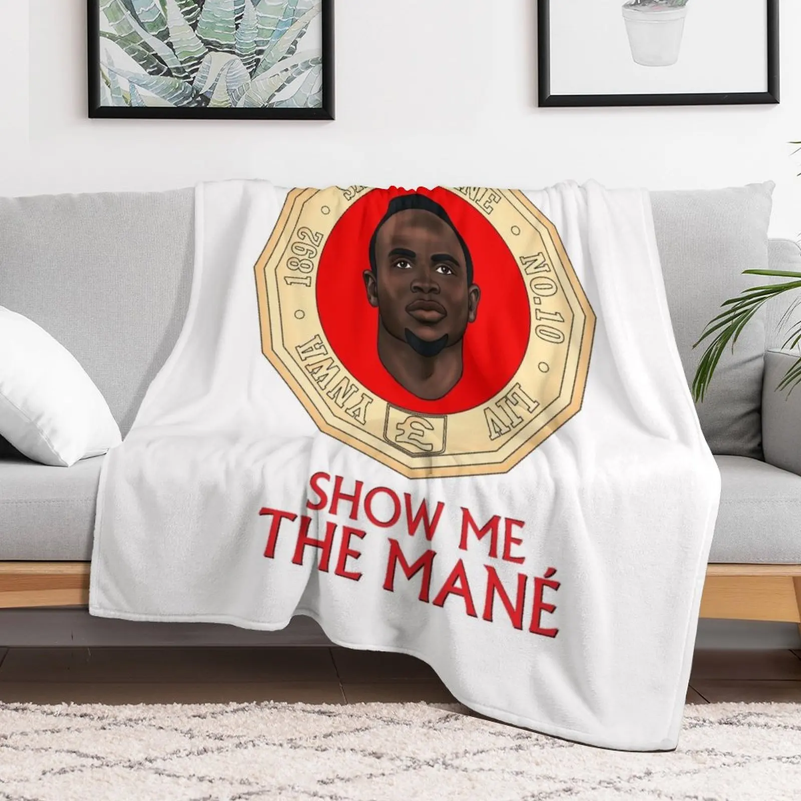 Liverpool Sadio Mane - Show Me The Mane Throw Blanket Soft Plush Plaid Decorative Sofas Moving Plush Blankets