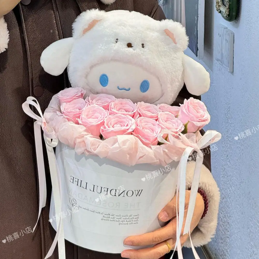 Cute Loopy Plush Doll Rose Bouquet Hello Kitty Cinnamoroll Anime Cartoon Bouquet Decoration Girlfriend Graduate Festival Gift