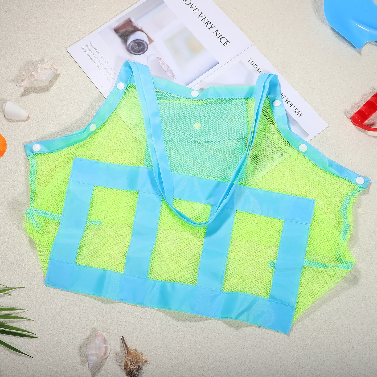 Large Mesh Beach Tote Bag Breathable Oxford Cloth Storage Organizer for Camp Travel Beach Essentials Sand Bags