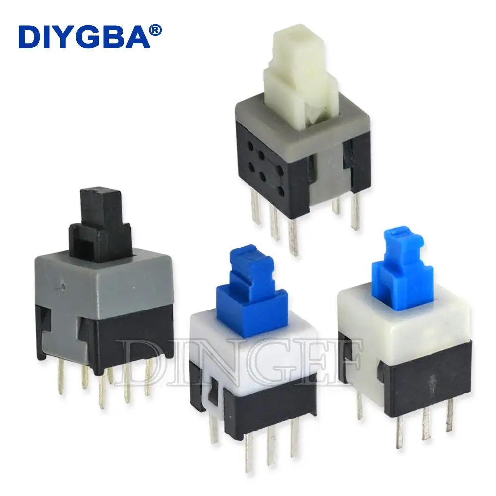 10PCS 5.8x5.8 7x7 8x8 8.5x8.5mm Self Locking / UNlock Push Tactile Power Micro Switch 6 Pin Button Switches