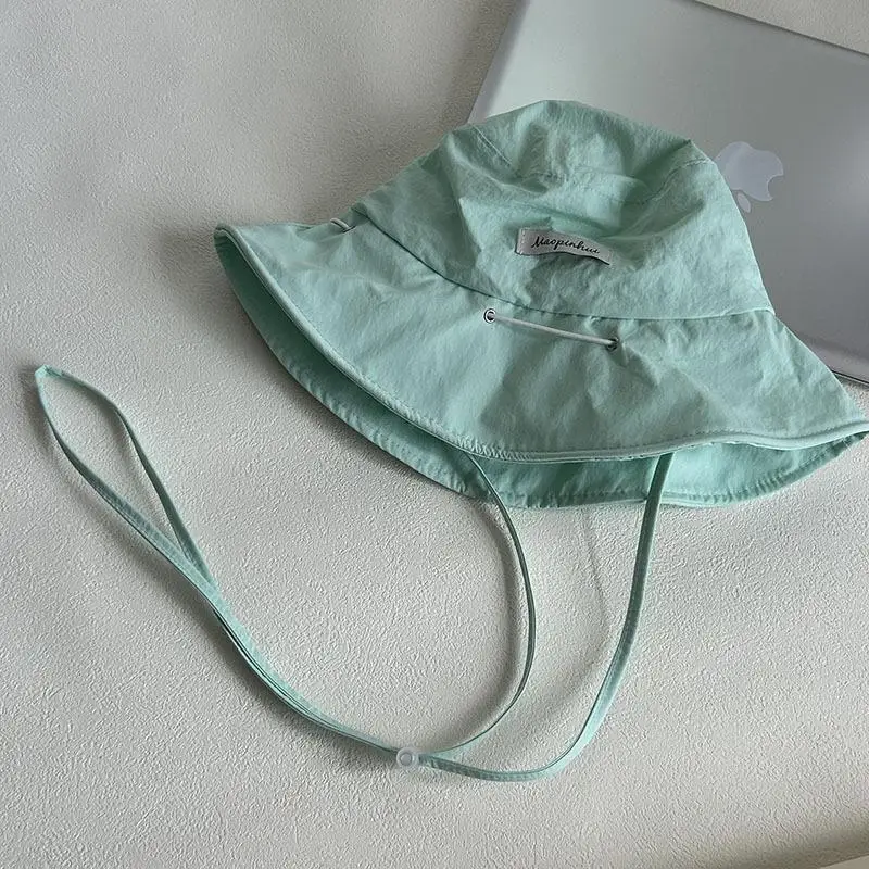 1 Stück Damen-Sommer-Sonnenhut, schnell trocknend, mit breiter Krempe, koreanischer Stil, ideal für Strand und Reisen, vielseitig einsetzbar, mit integrierter Tasche. – Detail 12