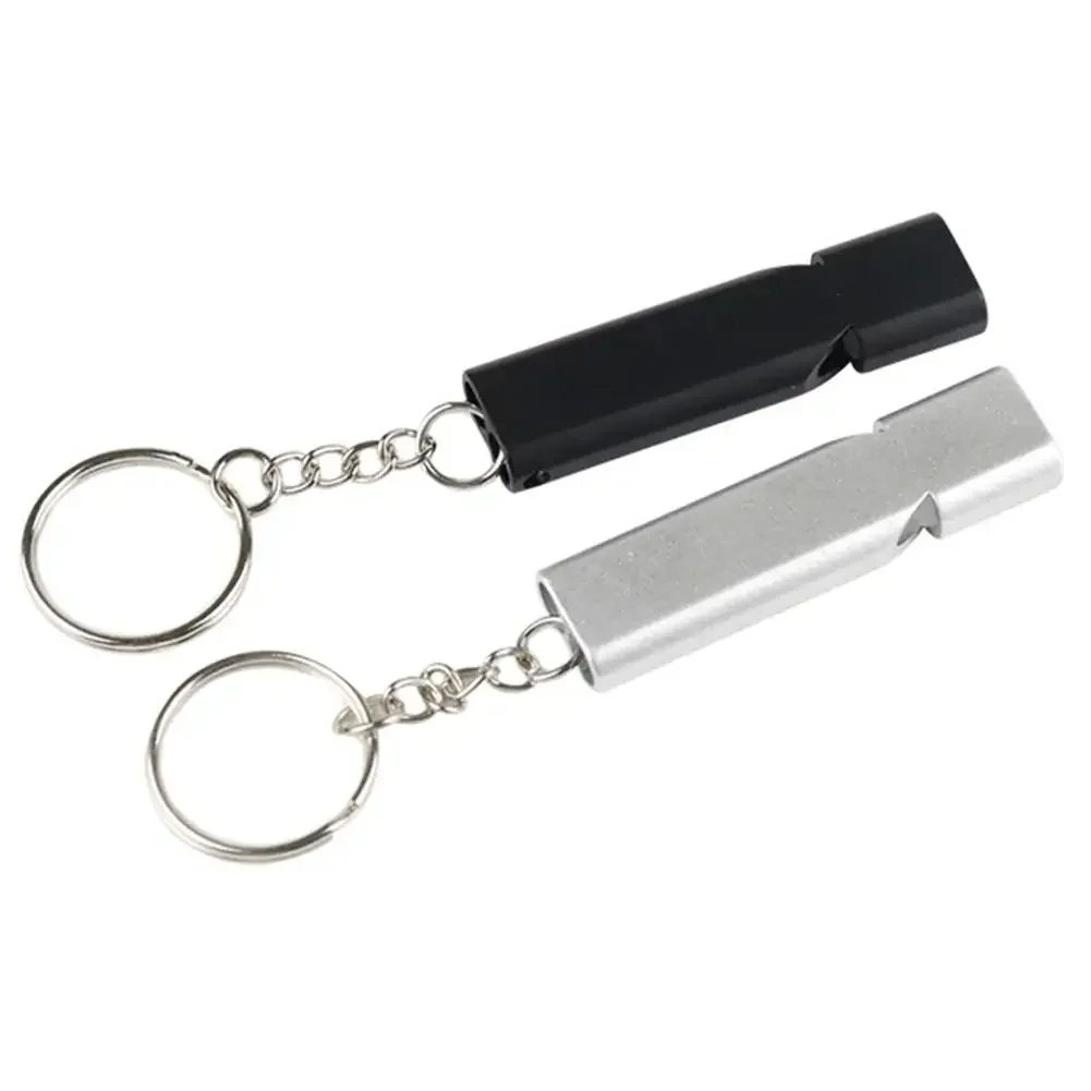 1-3PC Dual Frequency Survival Whistle Flat Metal Whistle for Outdoor Hiking Climbing Emergence Whistle Tools