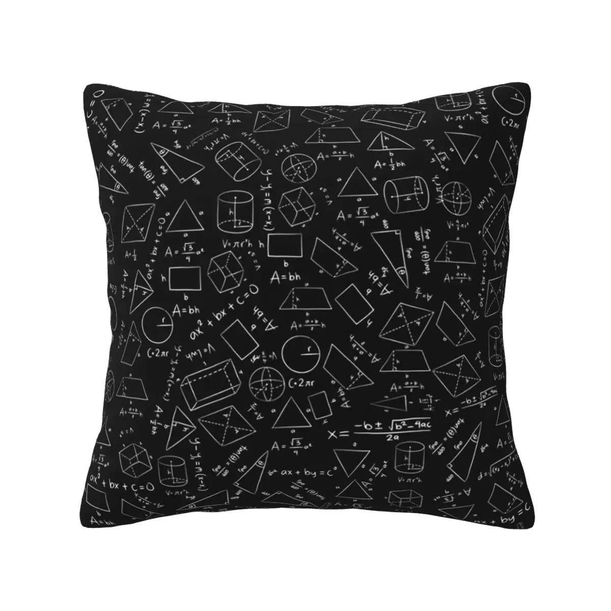 Math Themed Black And White Equation Design Square Pillowcase Pillow Cover Cushion Decor Comfort Throw Pillow for Home Car