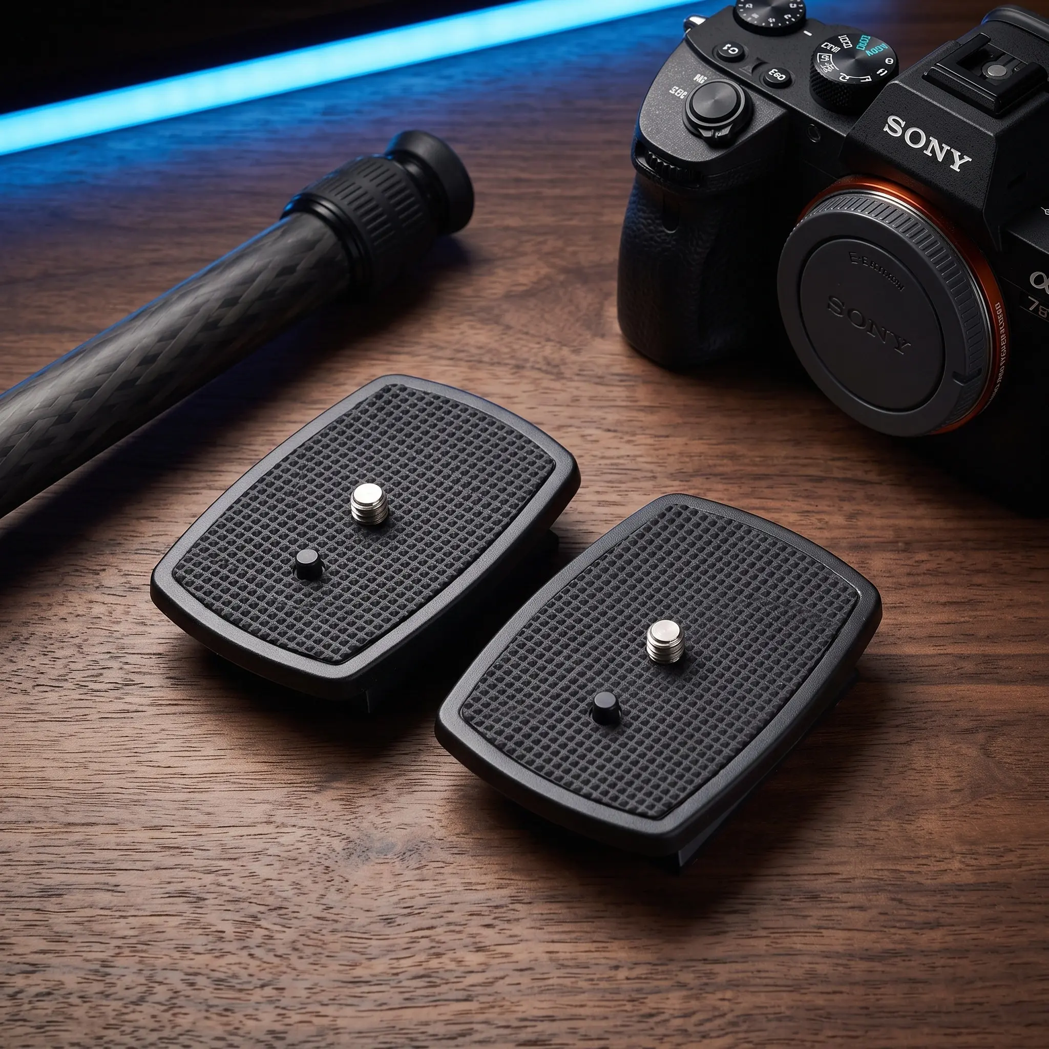 2Pcs Quick Release Plate 42x42mm Black Metal ABS Stable Wearproof Camera Shelf Holder for Streaming Setup Mounting