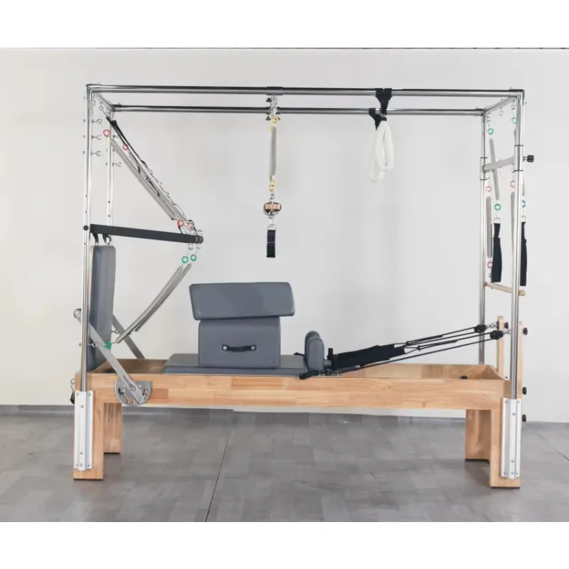 

3-in-1 Pilates Reformer with Trapeze Combo, YTYIN Wood Home Gym Machine for Yoga Core Training