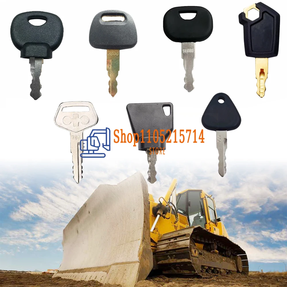 7PCS Heavy Equipment Construction Ignition Keys Set for 14603 14606 777 5P8500 KOMATSU787 HITACHI H800 NEW HOLLAND BOMAG MANITOU