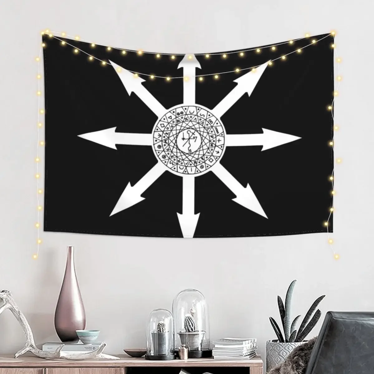 8 Pointed Chaos Star - Chaos Magick Symbol Tapestry Wall Carpet Room Decoration Aesthetic Tapestry