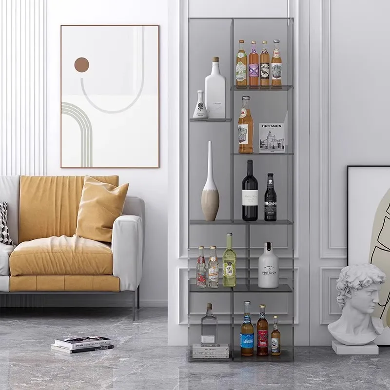 POP MART acrylic shelf floor-to-ceiling living room display shelf storage shelf bookshelf light luxury