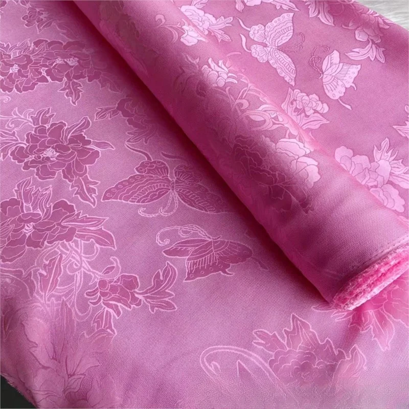 

Full-hole hollowed-out silk jacquard fabric skin-friendly for Hanfu and cheongsam