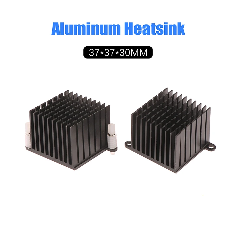 3D Printer Parts Heatsink Aluminum Cooling Heat Sink Radiator Black Heat Dissipation With Ears Motherboard Heat Sink 37*37*30MM