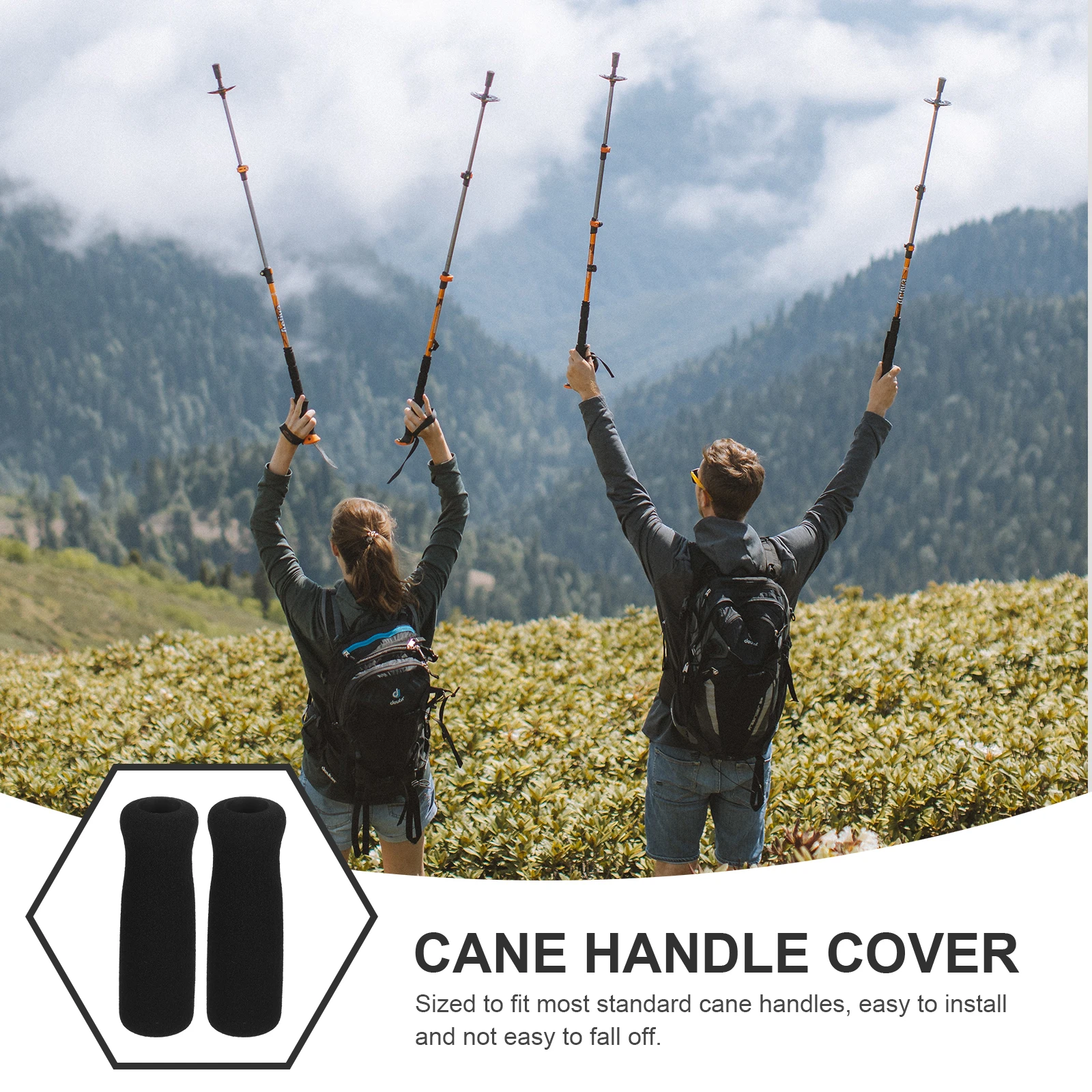 

4Pcs Walking Cane Handle Grips Thickened Anti-Skid Crutch Handle Wraps Comfortable Breathable Elderly Hand Grips