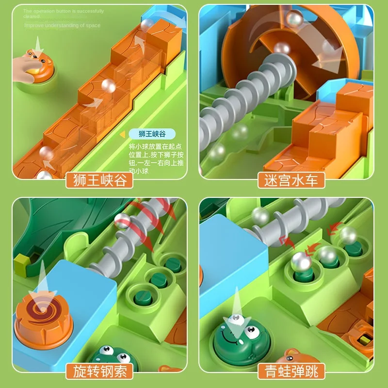 子供のためのジャングルの冒険を学ぶための迷路ボール,学習玩具,インテリジェンスチャレンジ,デスクトップゲーム,戦闘思考