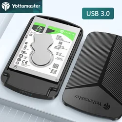Yottam84- Boîtier HDD SSD SATA vers USB A C 2.5, 3.0 pouces, adaptateur de disque dur externe 6Gbps UASP HD, couvercle de boîte de rangement