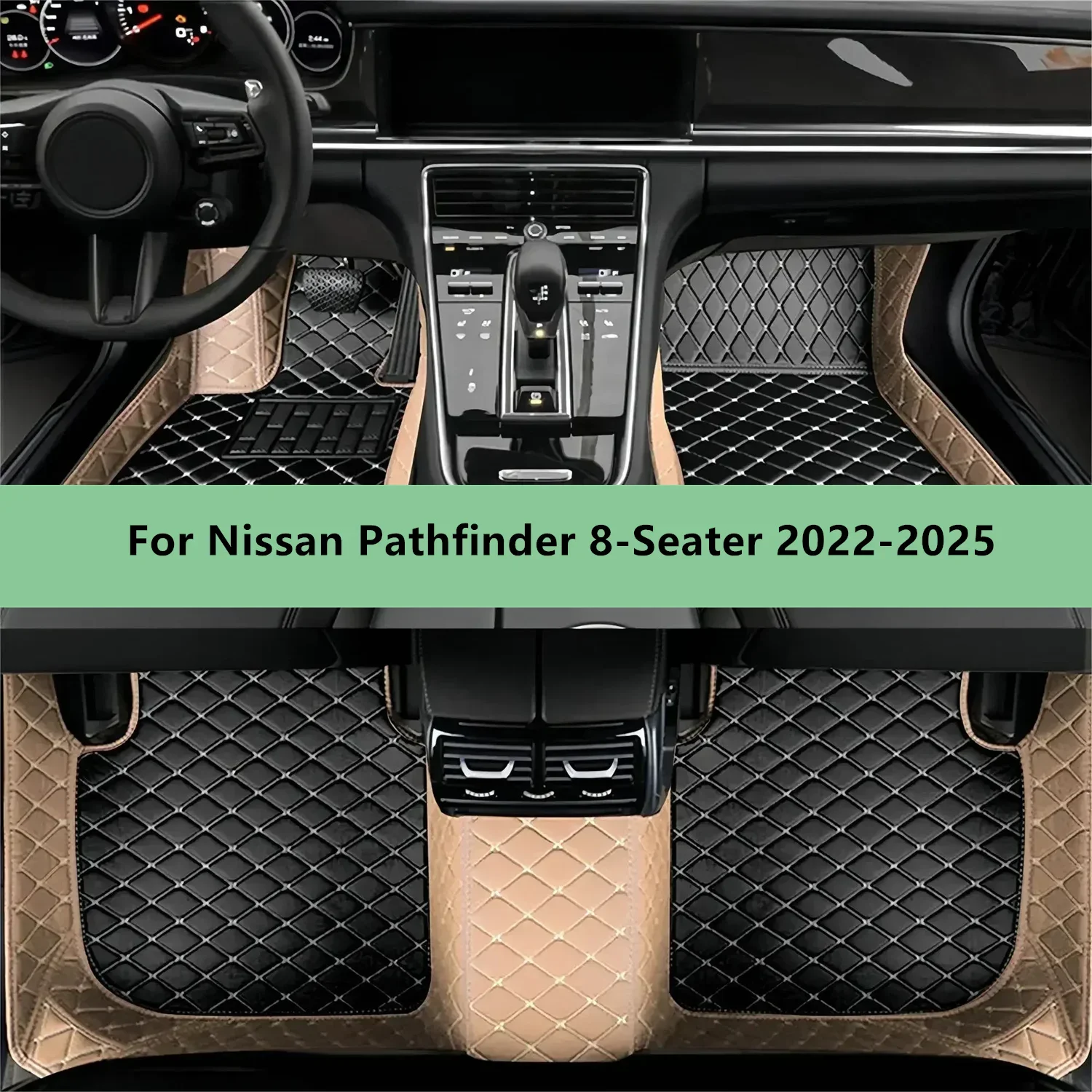 Autofußmatten für Nissan Pathfinder 8-Sitzer 2022-2025 2026 2027 2028 Fußmatten für Auto-Innenausstattung