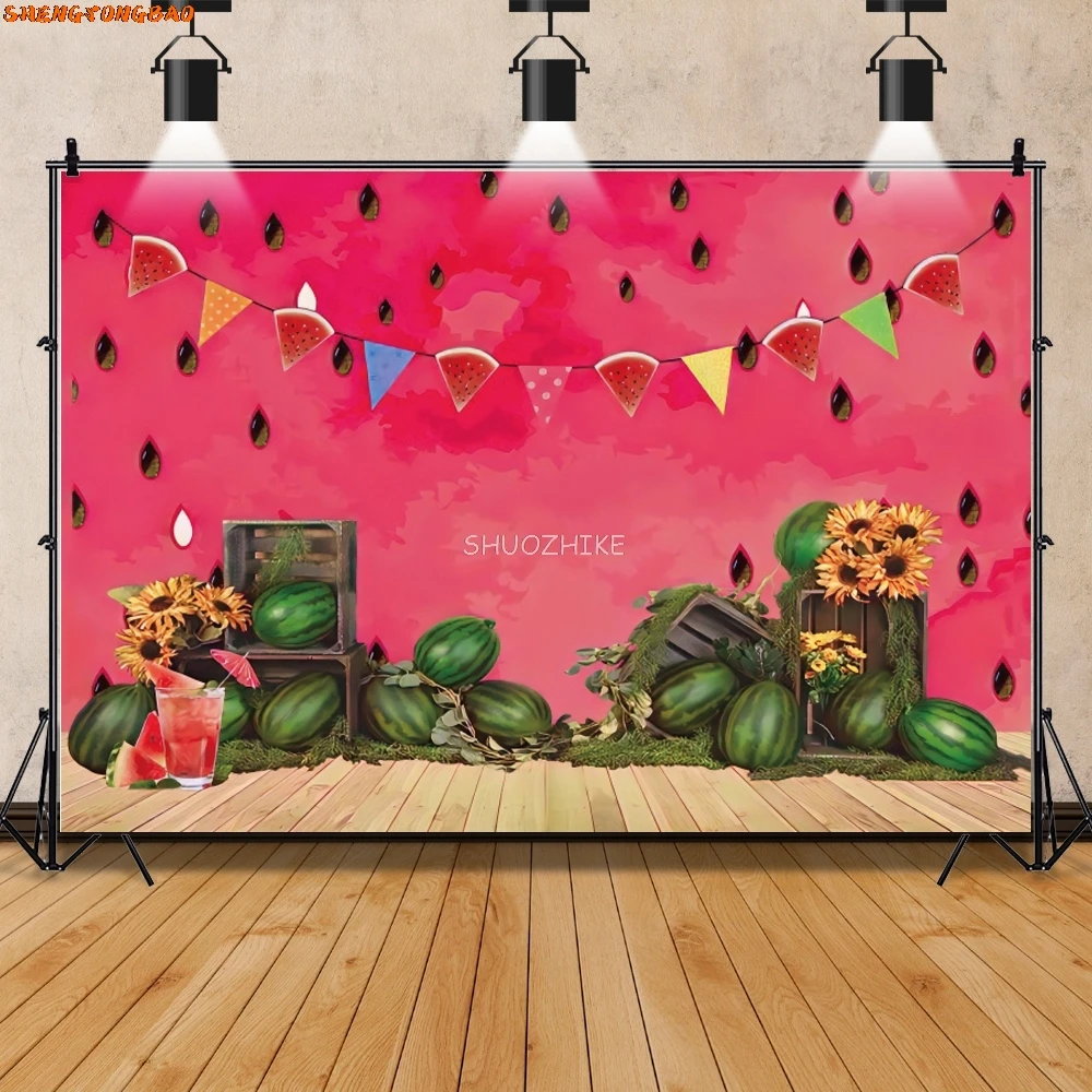 Wassermelone Obst Fotografie Hintergrund Baby Dusche Geburtstag Sommer Party Fotografischen Hintergrund Photo Foto Studio Schießt