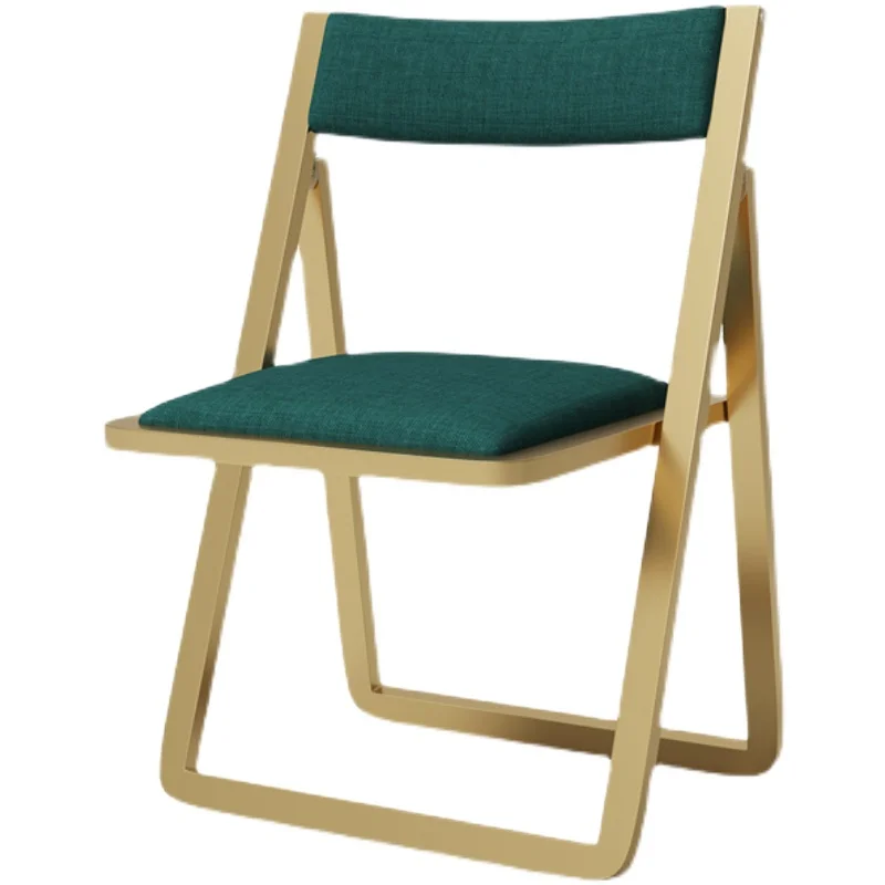 

Household backrest dining chair Modern simple small-sized wrought iron folding to discuss stools.