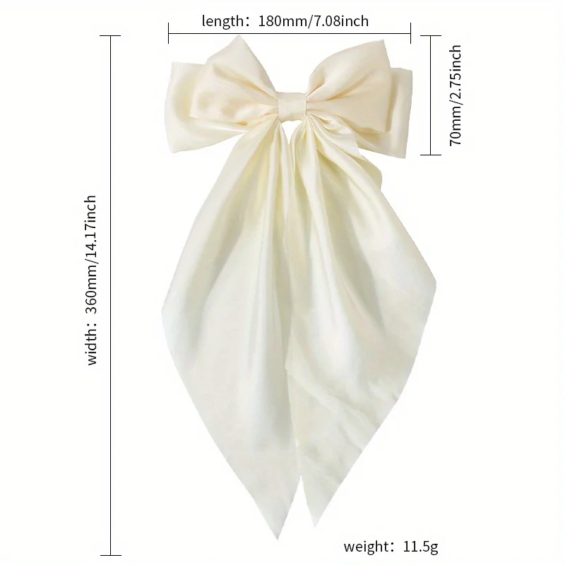 2/3pcs WomenGirls Large Bow Hair Clips, Soft Long-Tailed Bow Hairpins, Vintage Metal Hair Clip Silk Headband, Elegant Hair Acces
