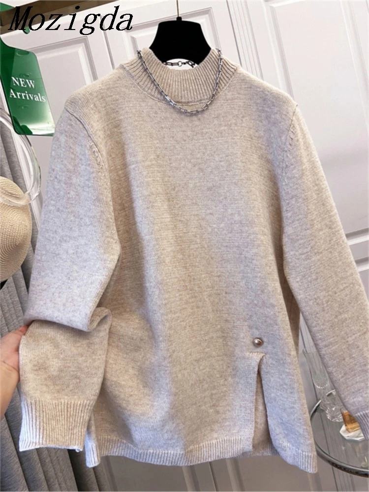 

Вязаная водолазка большого размера, нерегулярный свитер, женский корейский свободный весенне-осенний женский пуловер, свитера Sueter Feminino