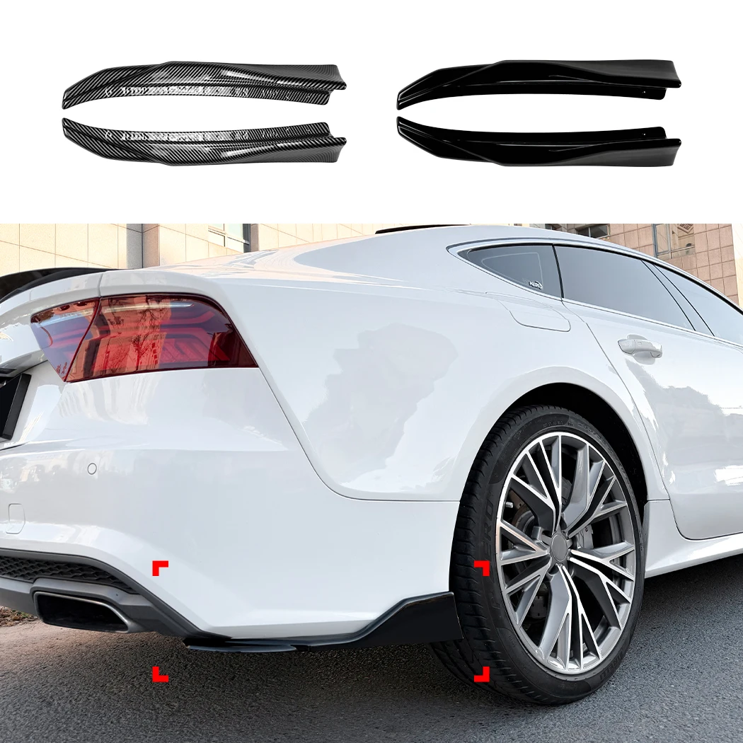 

For Audi A7 C7 Sline 2015 2016 2017 Car Rear Bumper Side Splitters Spoiler Canards Fender ABS Decoration