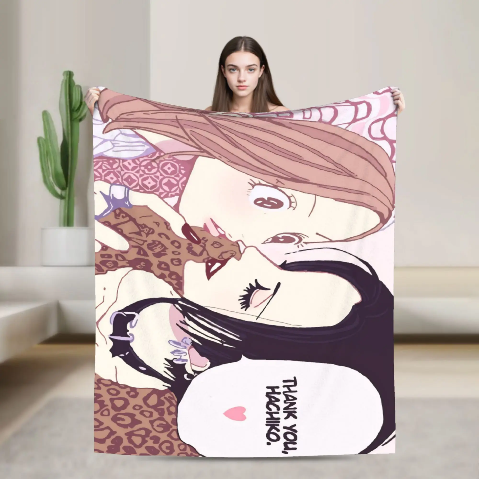 Nana Kawaii Cartoon Manga Blankets  Plush Vintage Soft Throw Blankets for Coverlet All Season