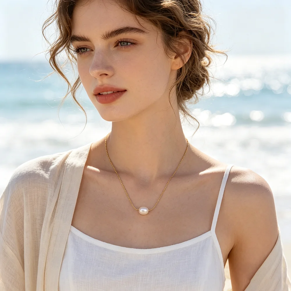 ه. ب. سلسلة دقيقة من لؤلؤ المي - مراجعة Charm Necklace Dainty وسعره