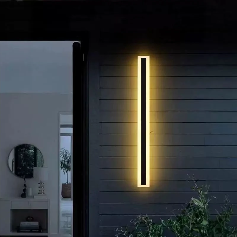 

IP65 Building Villa Garden Porch Wall Light 110V 220V Decorative Wall Light Simple Waterproof Outdoor Strip LED Wall Light