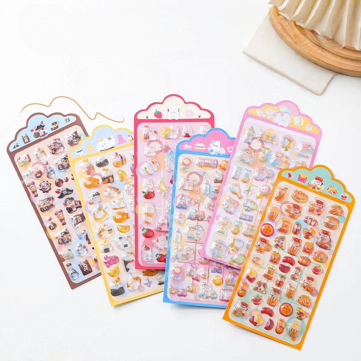 1 pc Cartoon Animals 3D Relief Stickers Journaling DIY Diary Cute Stationery Sticker Journals Decor School Supplies