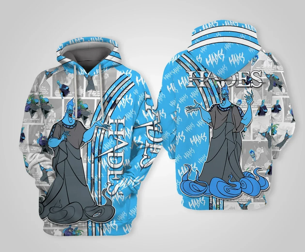 Hades złych złoczyńców 3d bluza z kapturem z nadrukiem Disney modna bluza z kapturem mężczyźni kobiety w stylu Casual, na zamek błyskawiczny bluza z kapturem