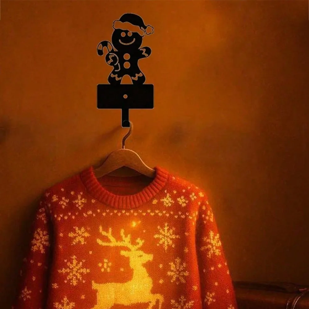 Gantungan Kunci Manusia Roti Jahe yang Menggemaskan - Gantungan Dinding 5-Kait dengan Cincin Handuk, Penata Ruang Masuk dan Lorong