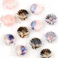 1.2x1.1cm 10pcs Random Color Mix Multicolor Shell Shaped Ceramic Beads Loose Beads For Jewelry Making DIY Bracelet Accessories