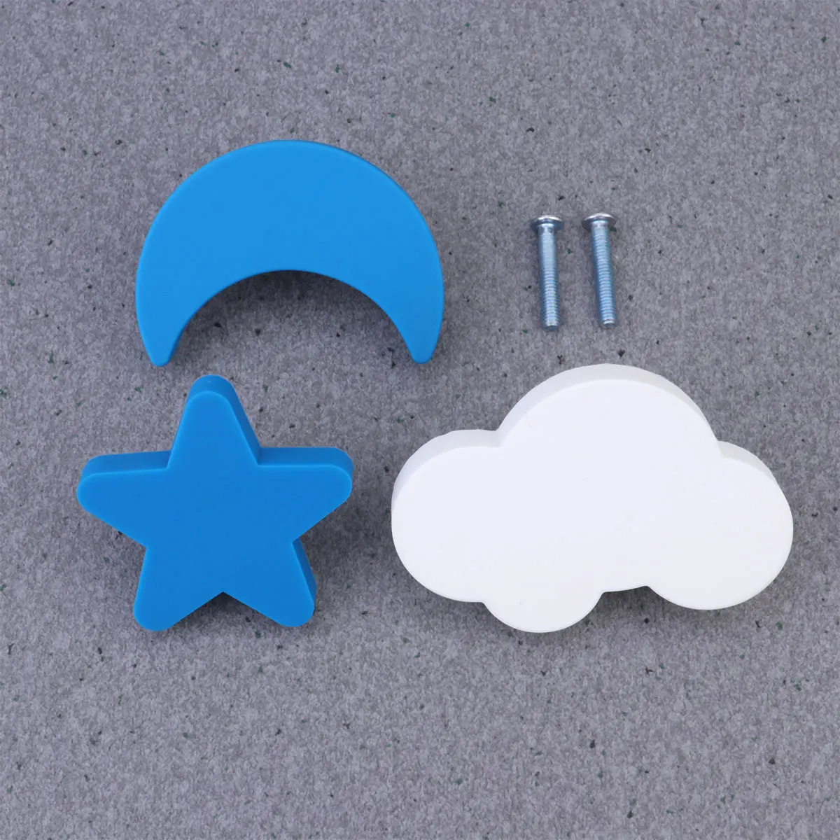 

2Pcs Bright Cartoon Door Handle with Soft Rubber Pull for Childrens Safety - Stylish Moon Cabinet Knob Ideal Bedroom Drawer