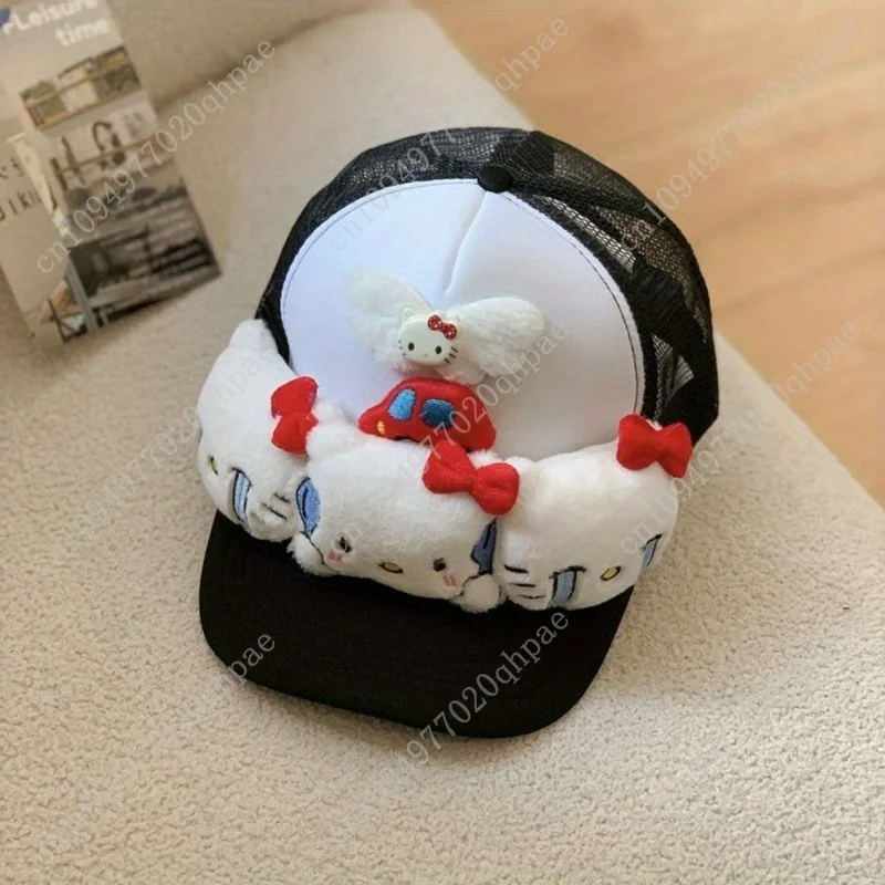 Hello Kitty Face Crying Stretchable Baseball Cap Breathable Mesh  Y2K Themed for Wear Snapback Caps - view 3