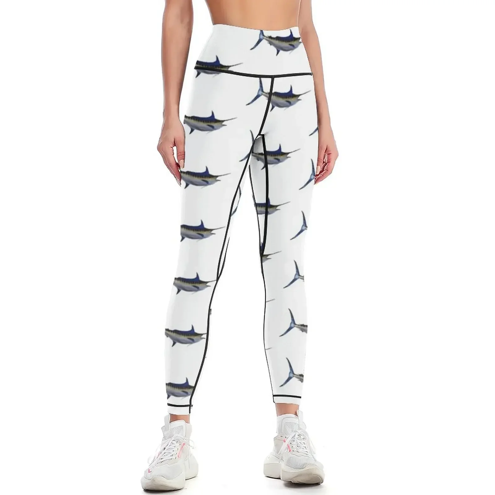 

Blue Marlin Fish Leggings joggers for sport set Women's high waist flared Womens Leggings