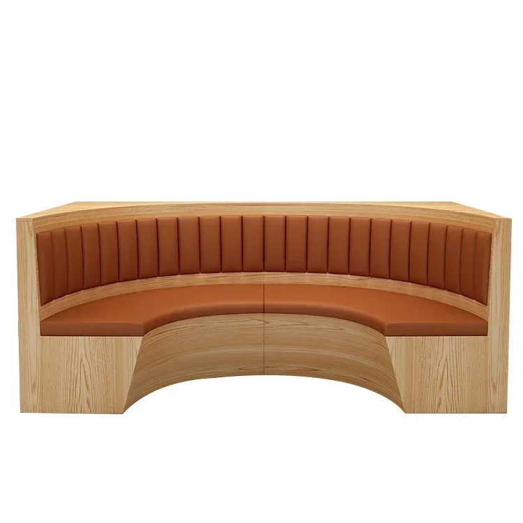 

l # Wholesale Restaurant Furniture High Quantity Dining Wooden Sofa Booths Seating Fast Food Shop Chairs