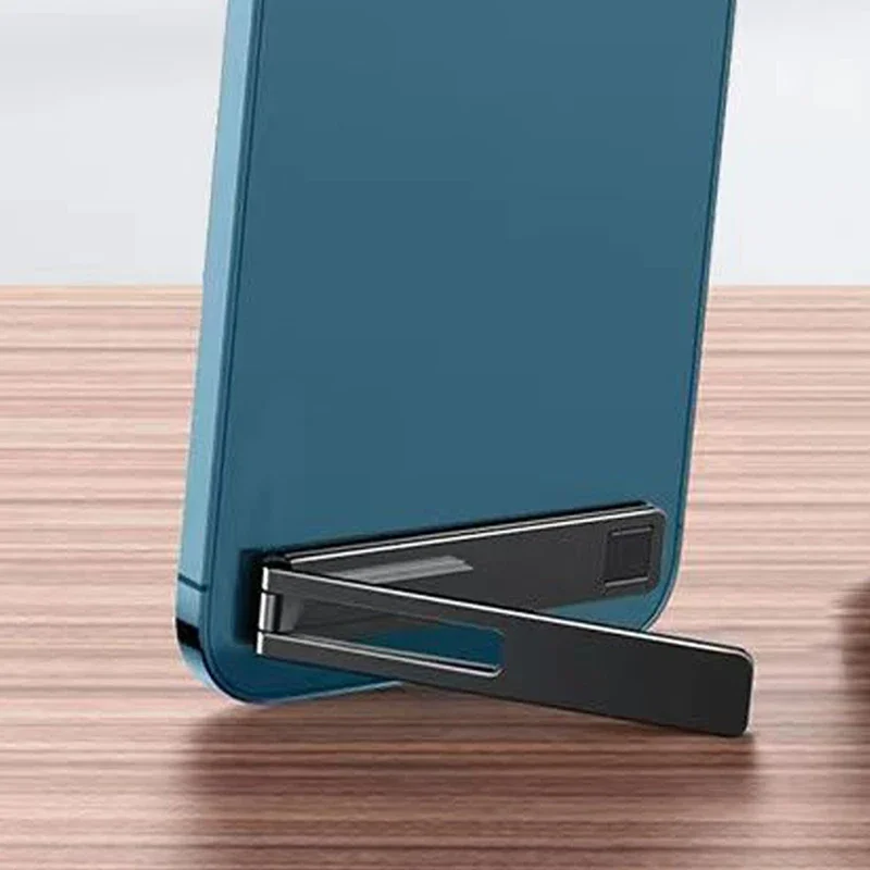 Ultradünner, zusammenklappbarer Telefonhalter aus Metall, Legierung, unsichtbarer Rücken, Handy-Desktop-Halter, tragbarer Handy-Ständer mit mobiler Unterstützung – Detail 7