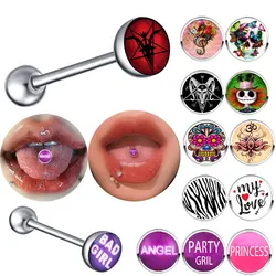 1PC Tongue Ring Piercing Tongue Barbell 316L Surgical Stainless Steel Cross Punk Girl's Nightclub Bar Stud Piercing Body Jewelry