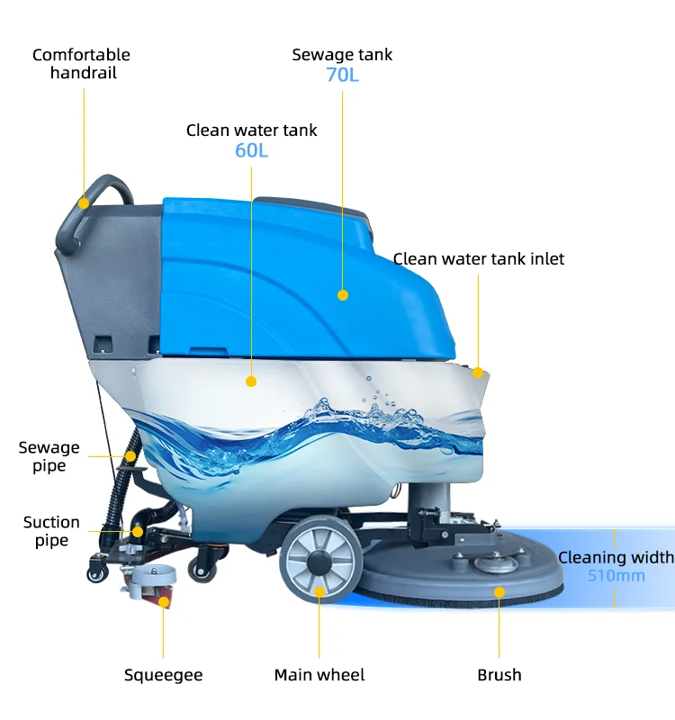 Stable Performance Dust Cleaner Tile Marble Floor Cleaning Machine Commercial Cordless Floor Scrubber Cleaner