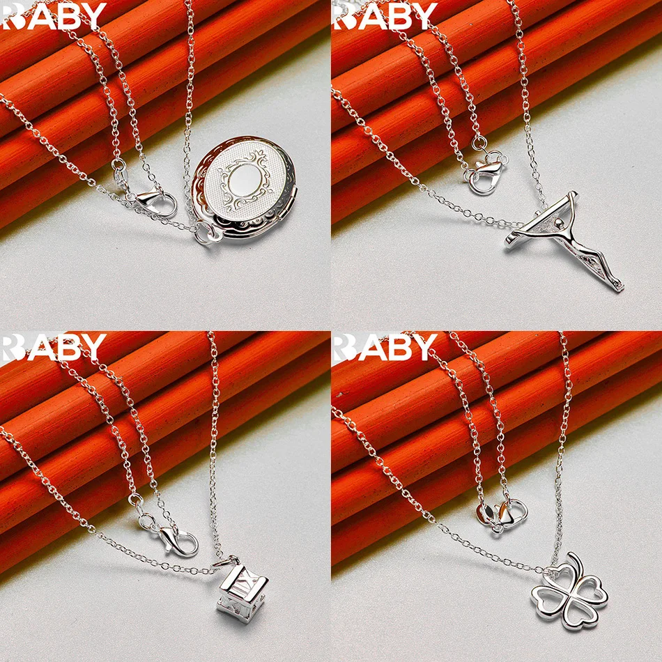 

URBABY 40-75cm 925 Sterling Silver Design Pendant Necklace For Women Men Charm Trend Birthday Gifts Fashion Party Fine Jewelry